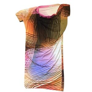 P.A.R.O.S.H.‎ Parosh Abstract Stripe Stretch Dress Made in Italy